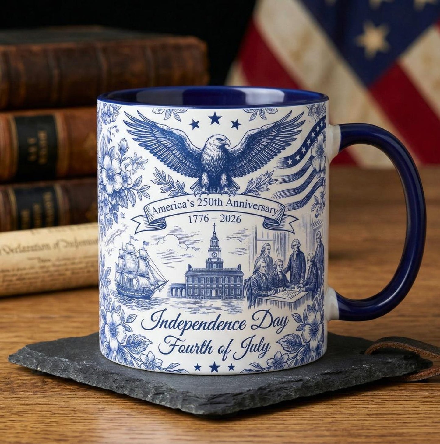 Personalized 250 Years Anniversary Mug | Patriotic Semiquincentennial 1776-2026 White Mug Accent Mug 684913