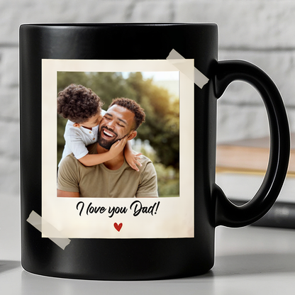 Custom Dad Photo Black Mug, Father's Day Gift For Dad, Personalized Coffee Mug With Picture 685045
