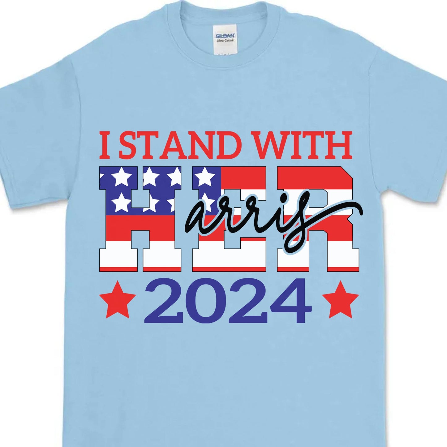 I Stand With Her Shirt | Kamala Harris 2024 Shirt | Democrat Shirt Bright T1260 - KH2
