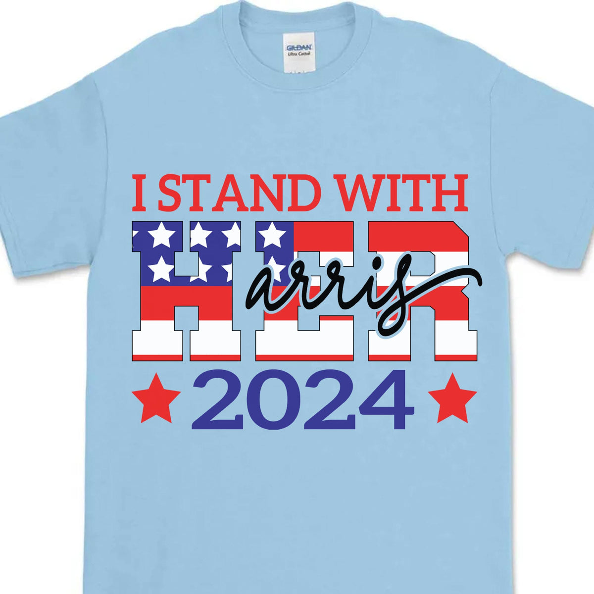 I Stand With Her Shirt | Kamala Harris 2024 Shirt | Democrat Shirt Bright T1260 - KH2