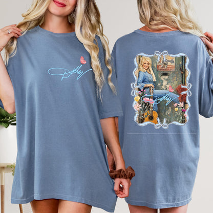 Dolly Parton Pocket & Back Bright Shirt, Country Music Graphic Tee, Dolly Parton Memorial Shirt 686074 WFD