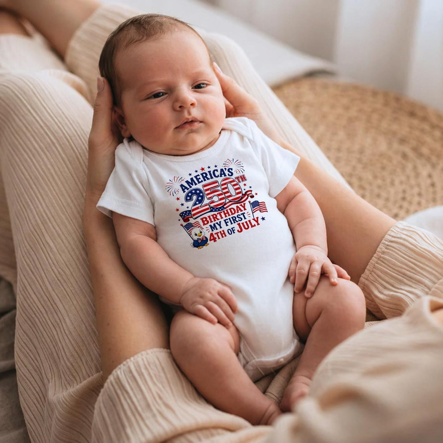 My First 4th Of July Baby Bodysuit, Patriotic America's 250th Birthday Baby Outfit 685310