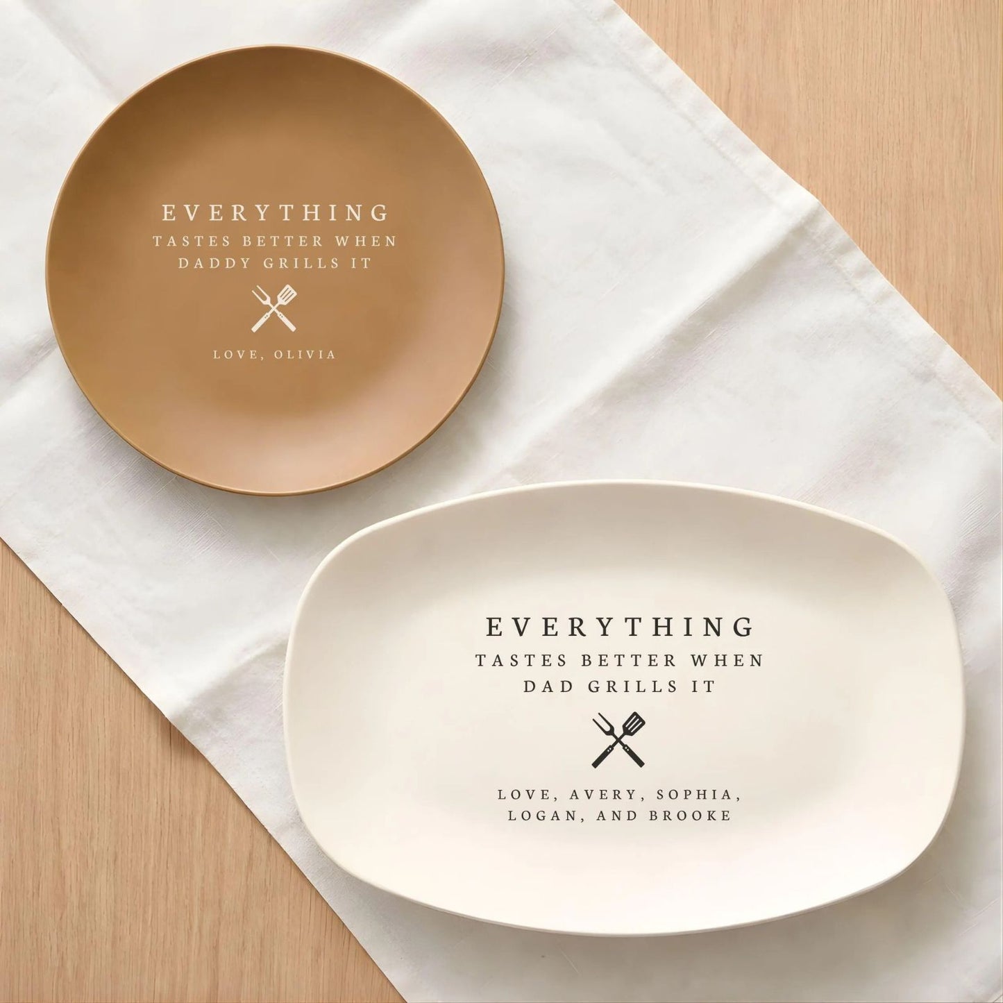 Everything Tastes Better When Dad Grilling It, Custom Daddy Grilling Platter, Personalized BBQ Tray, Father's Day Gifts 684935