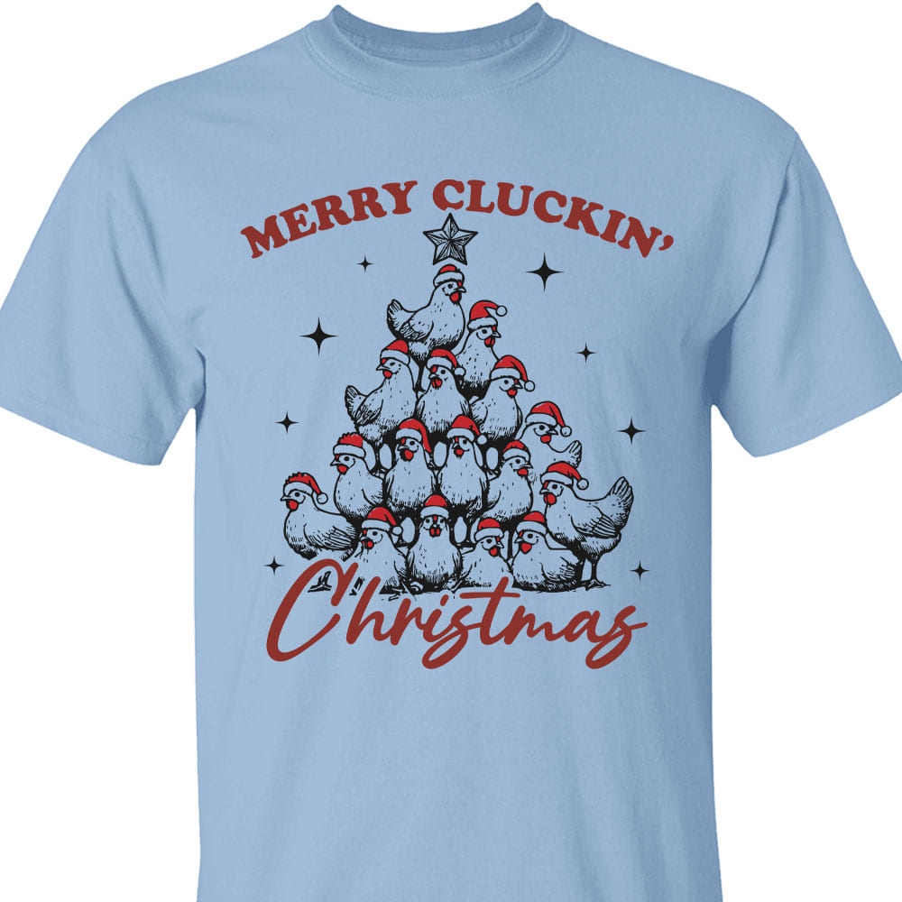 Merry Cluckin' Christmas Shirt, Christmas Farmhouse Sweater, Funny Trendy Merry Christmas Chickens Sweatshirt T1657