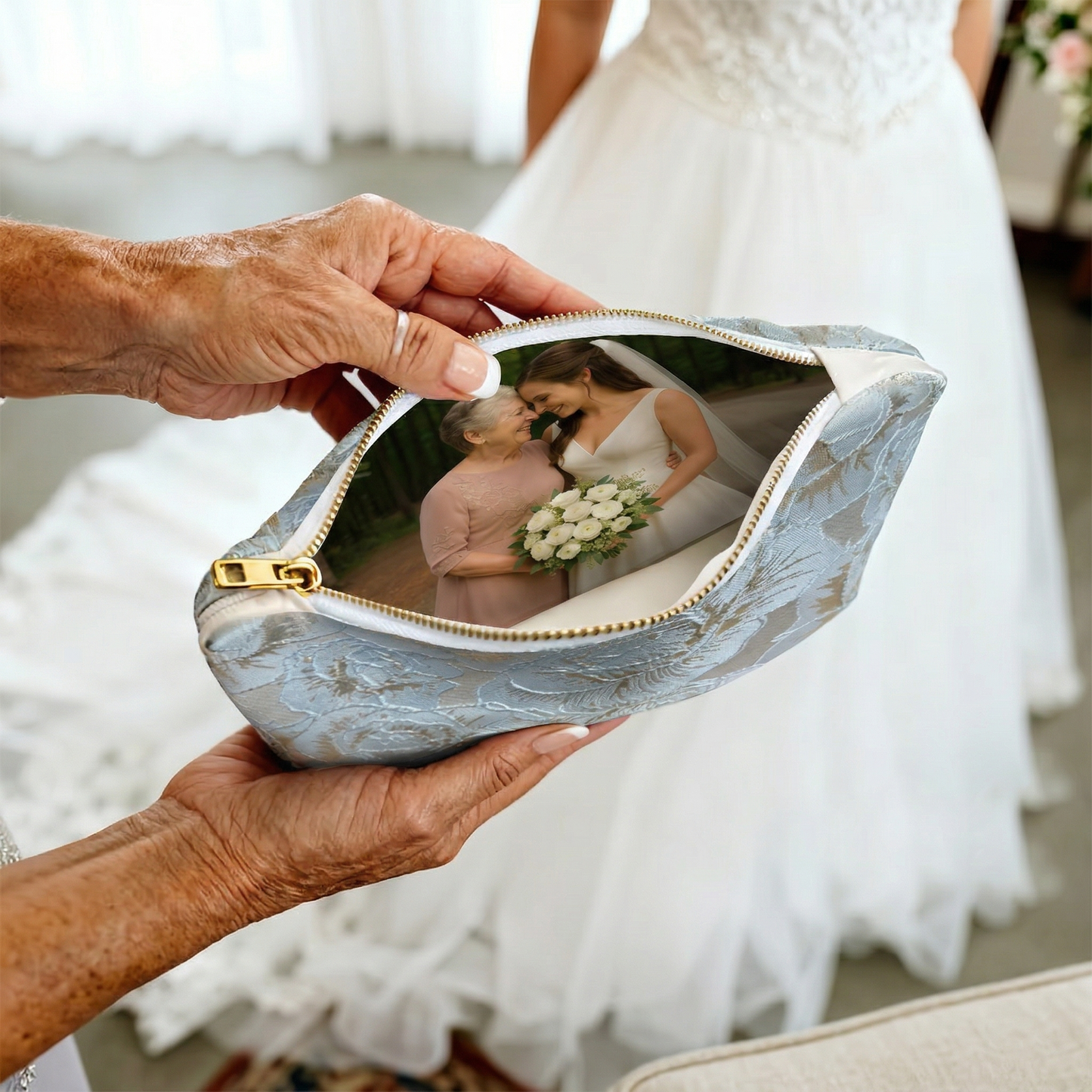 Custom Photo Wedding Clutch | Personalized Bridal Handbag | Handmade Memory Purse Gift For Wedding 684681