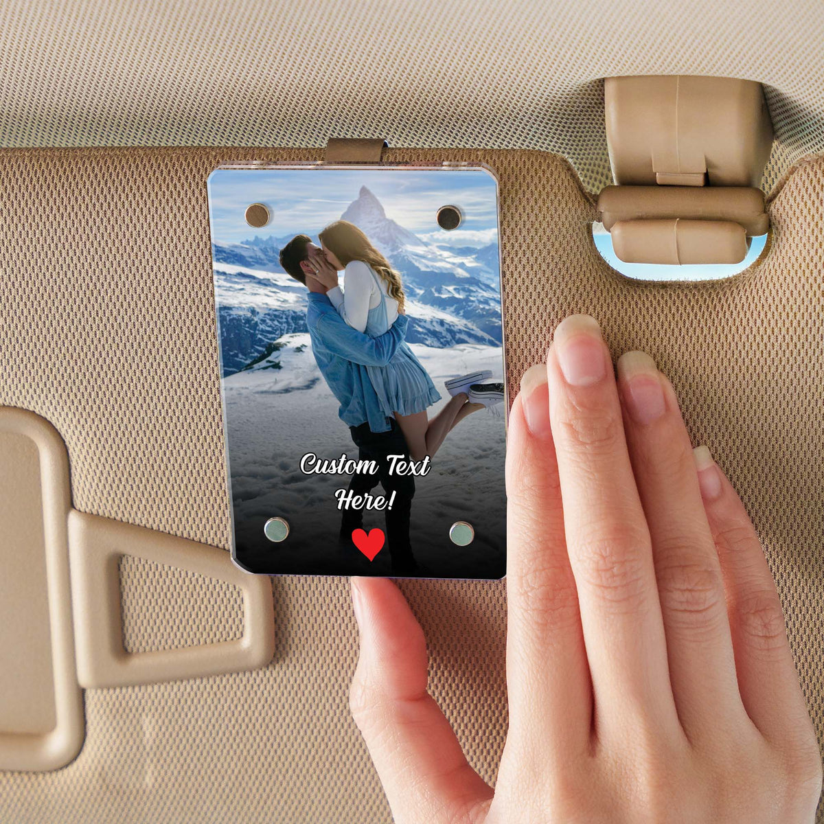 Custom Photo Drive Safe I Love You Couples | Personalized Custom Car Visor Clip 683289