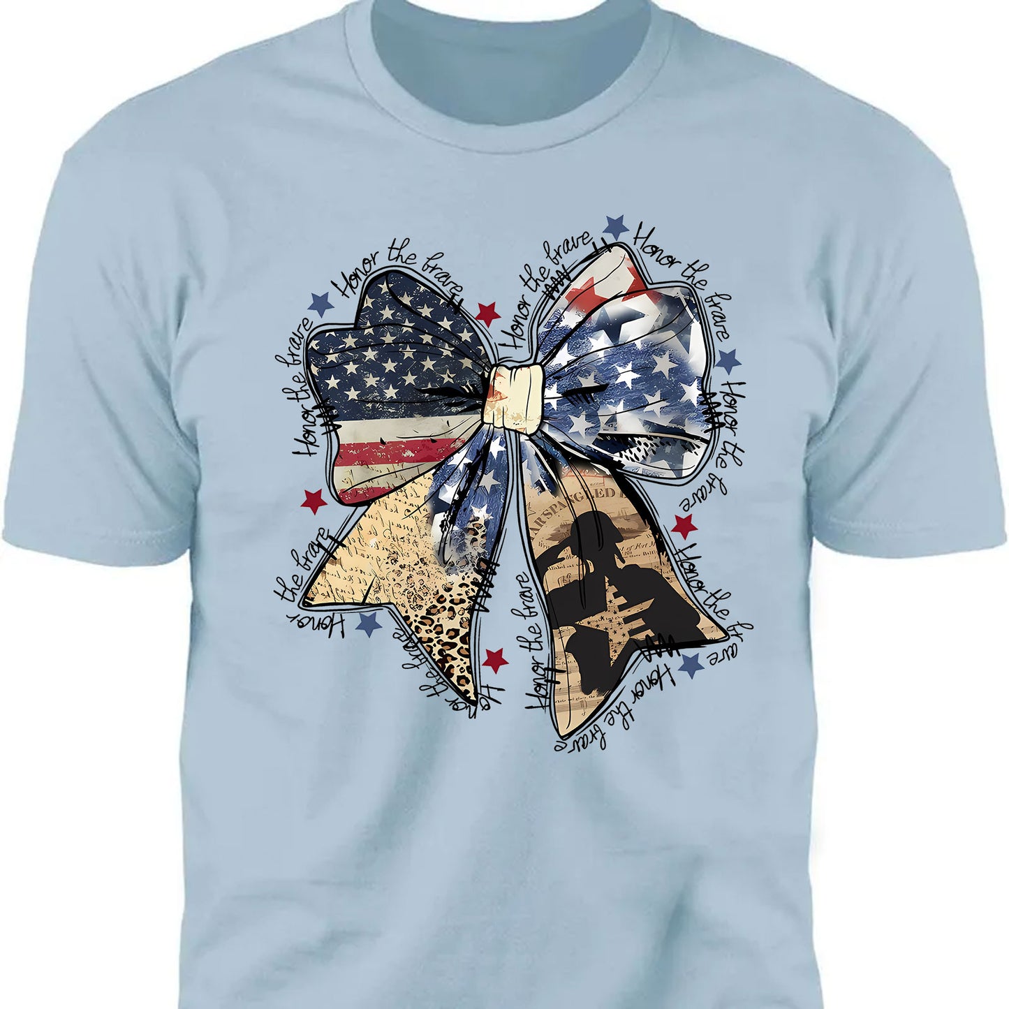 Honor The Brave Shirt | Coquette American T-Shirt | Memorial Coquette Bow Shirt | 4th of July Shirt | Independence Day Tee 682311