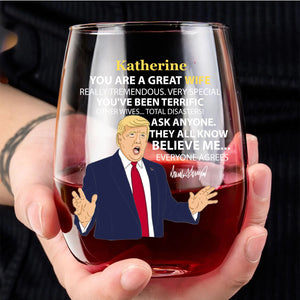 You Are Great Wine Glass | Personalized Title and Name Wine Glass | Family Wine Glass Gift | Gift For Mom | Gift For Wife 682697 - GOP