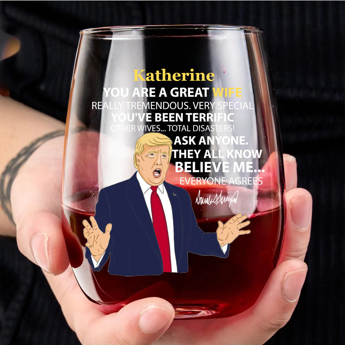 You Are Great Wine Glass | Personalized Title and Name Wine Glass | Family Wine Glass Gift | Gift For Mom | Gift For Wife 682697 - GOP