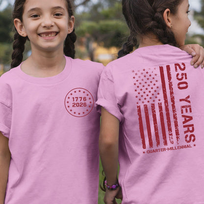 USA 250th Anniversary Kid Shirt, Distressed American Flag Tee, Patriotic 4th Of July Shirt 685231