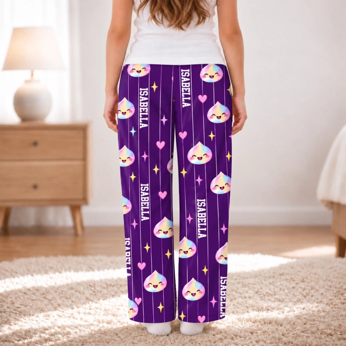 Personalized Squishy Treat Pajama Pants, Custom Name Lounge Pants, Gift For Girl 686670 WFD