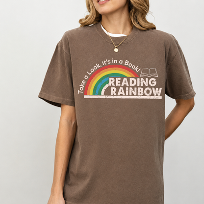 Take A Look It's In A Book Comfort Colors Shirt, Reading Rainbow Tee, Back To School Gift 685552