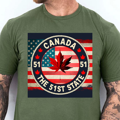 Canada America's 51st State Shirt, Political Trump Supporters Dark Shirt 681960 - GOP