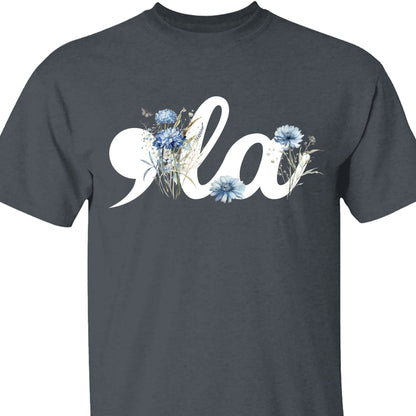 Floral Comma La Shirt | Kamala Harris Shirt | Democrat Shirt Dark T1582 - KH2