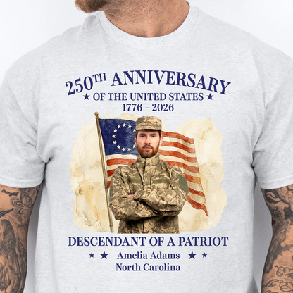 Personalized 250th Anniversary Of The United States Bright Shirt | Descendant Of A Patriot T-Shirt | Patriotic 4th Of July Tee 684959