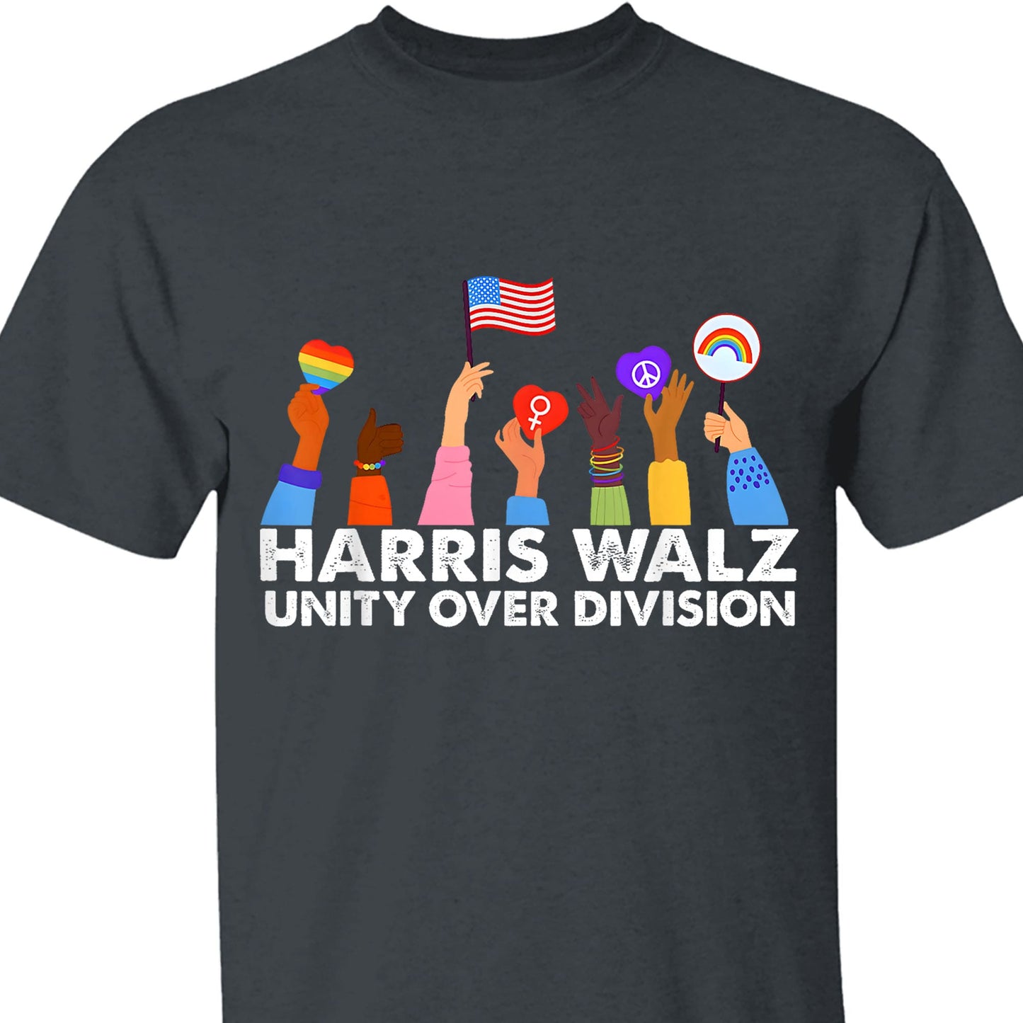 Harris Walz Unity Over Division Shirt | Kamala Harris 2024 Shirt | Democrat Shirt Dark T1409 - KH2