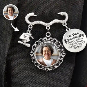 Graduation Walking Beside You | Personalized Memorial Graduation Pin | Memorial Pin | Custom Photo Charm 684856