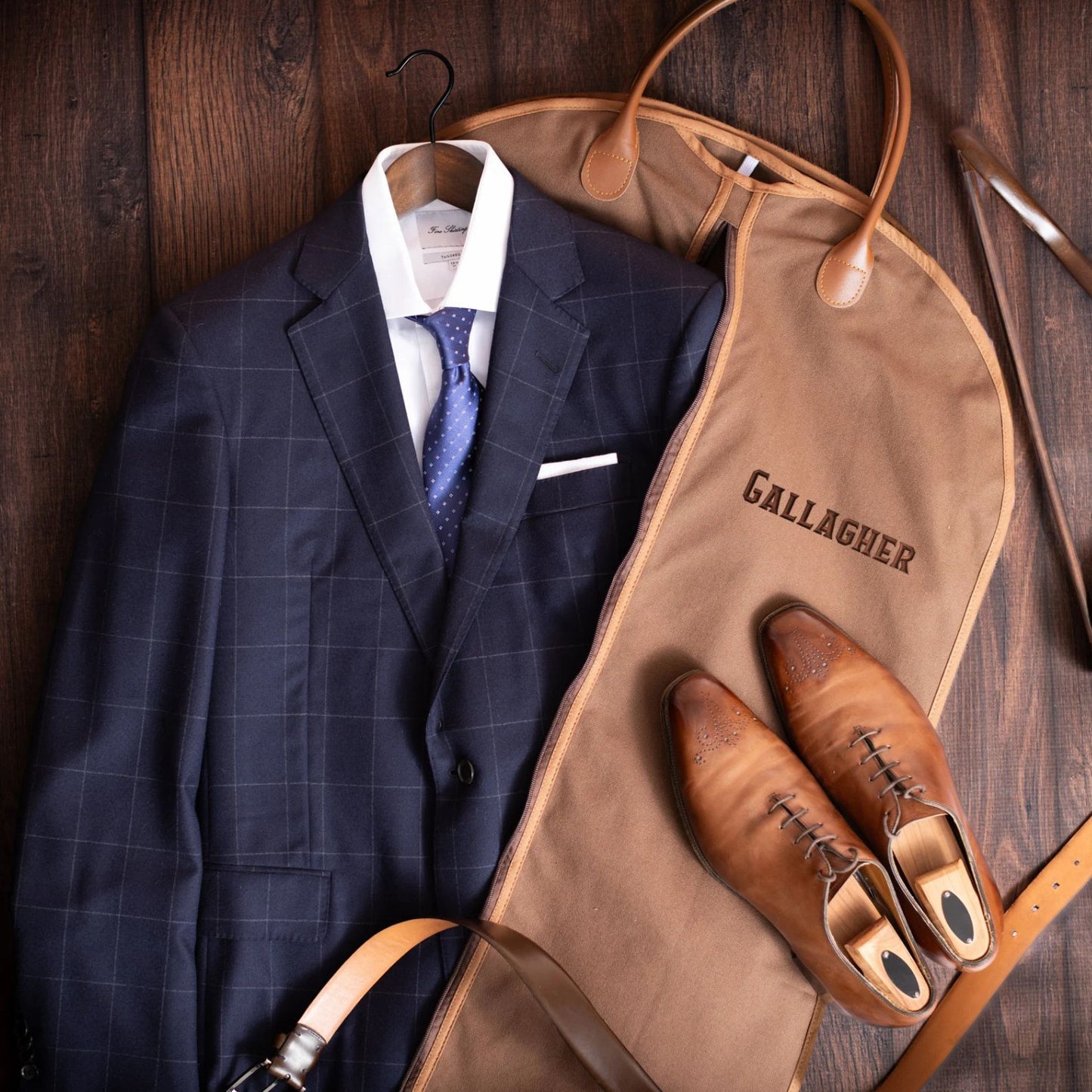Custom Name Suit Bag, Personalized Embroidery Suit Bag, Leather Handle Garment Bag, Gift For Groomsmen 684930