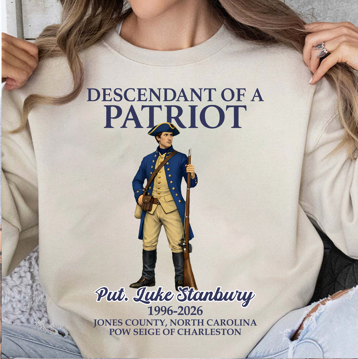 Custom Name Descendant Of A Patriot Bright Shirt | Personalized Sweatshirt | Patriotic Tee 684471
