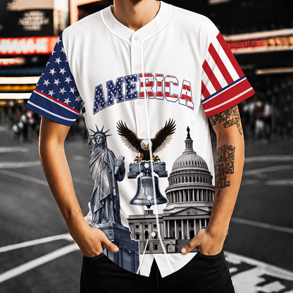 Personalized USA 250th Anniversary Baseball Jersey, 1776-2026 We The People Jersey, Patriotic 4th Of July Shirt 685247