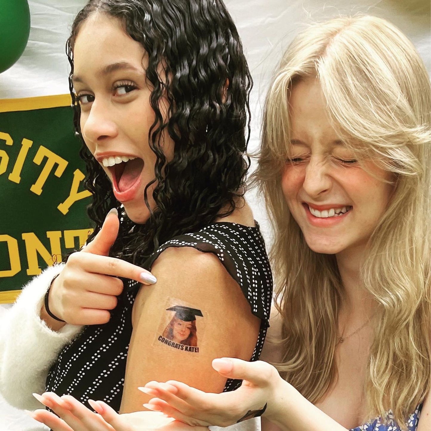 Graduation Face Temporary Tattoo | Personalized Temporary Tattoos | Custom Photo Tattoos | Bachelorette Party Favors Tattoos 684955