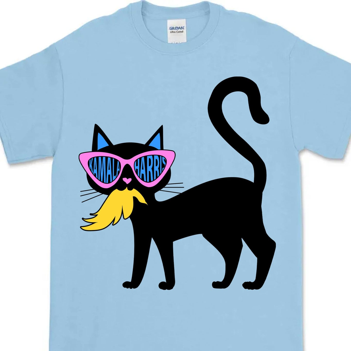 Kamala Harris Cat Eating Trump Hair Shirt | Kamala Harris 2024 Shirt | Democrat Shirt Bright T1584 - KH2