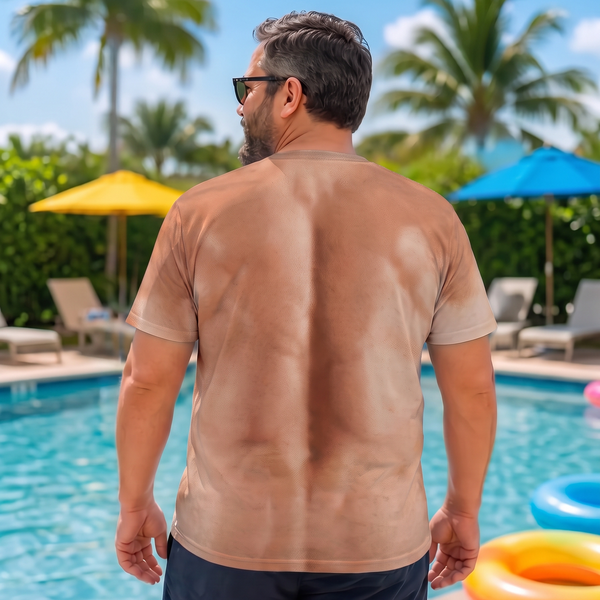 Funny Men's 3D Muscle Tattoo AOP Shirt, Muscle Six Pack Abs T-Shirt, Funny Men Gag Gift 686659 WFD