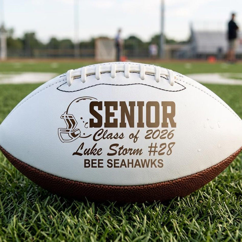 Personalized Senior Leather Football, Custom Class Of 2027 Senior Sports Gift 686474 WFD