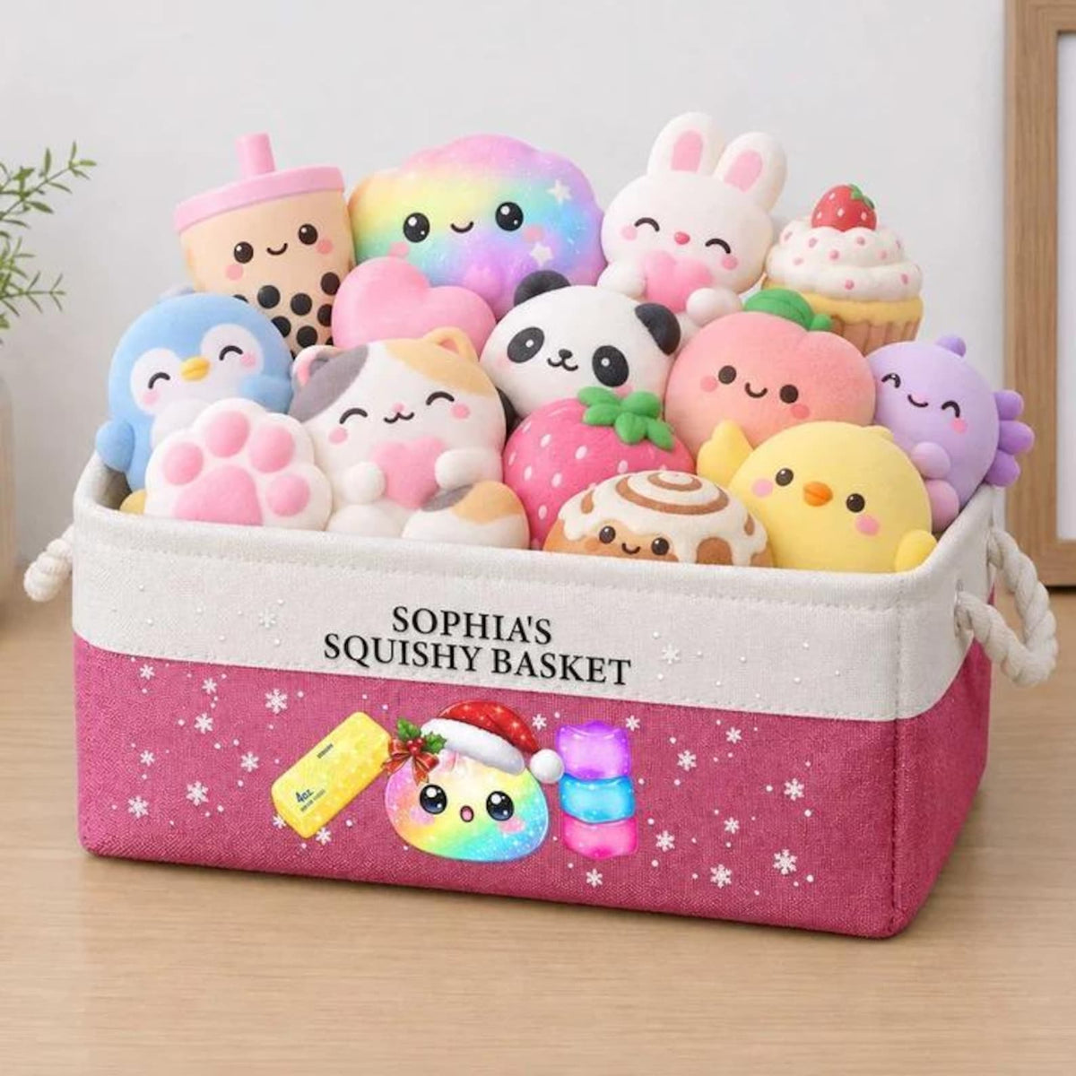 Personalized Squishy Dumpling Storage Basket, Custom Squishy Hunter Basket, Gift For Kid 686605 WFD