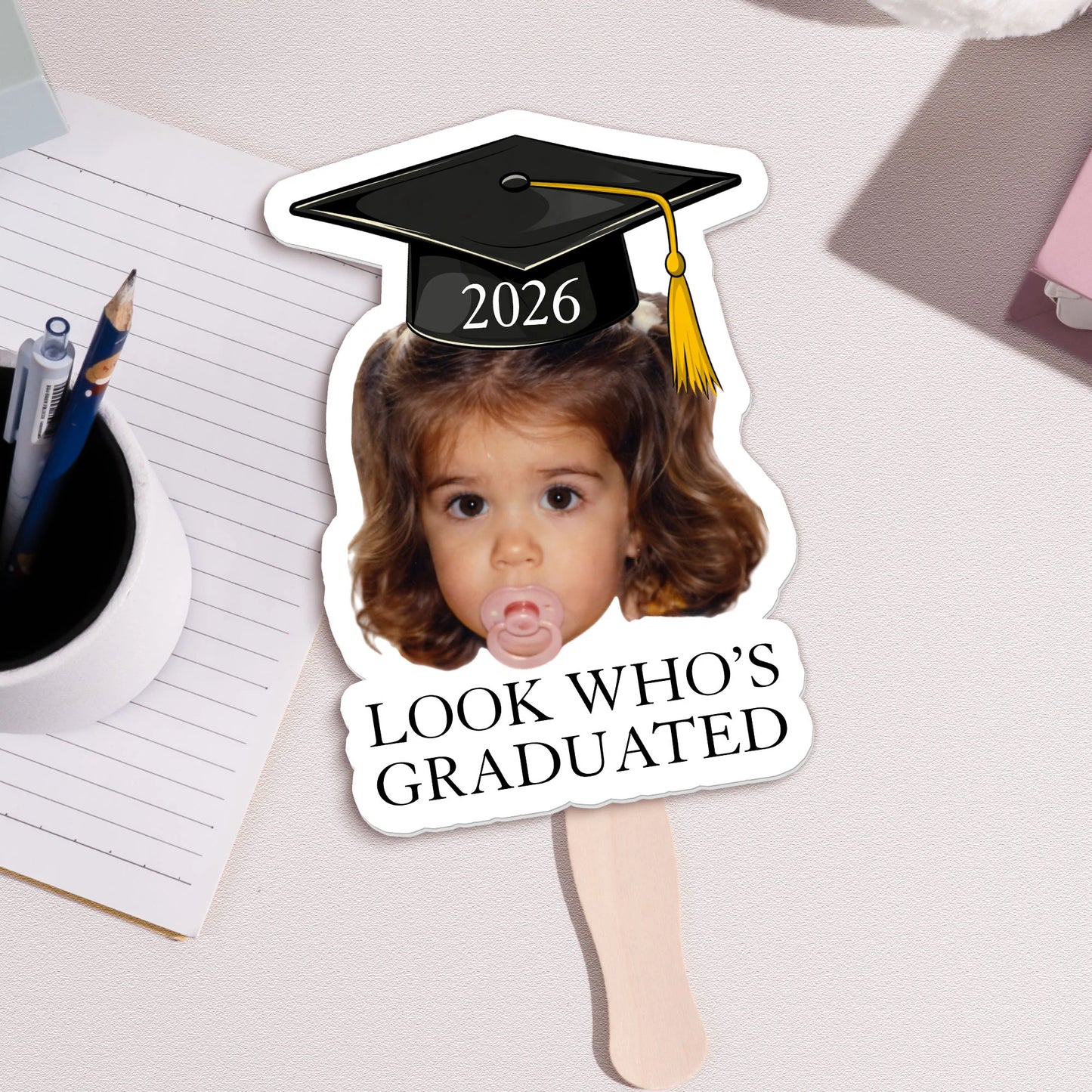 Custom Vintage Childhood Photo Graduation Gift | Personalized Graduation Fan 684578