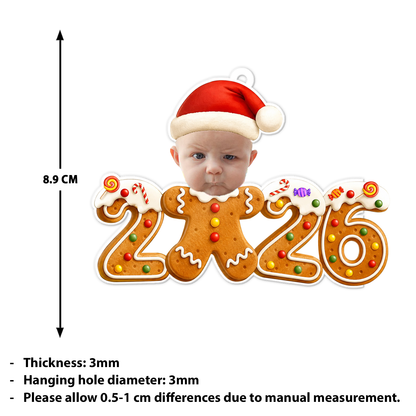 Custom Photo Gingerbread Acrylic Ornament, Funny Baby Ornament, Christmas Keepsake Gift 685950