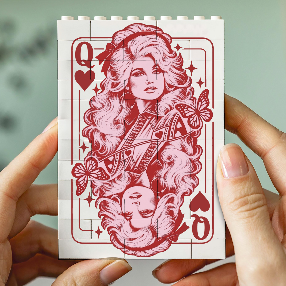 Queen Of Hearts Dolly Parton Memorial Building Blocks, Country Music Tribute Gift, Dolly Parton Fan Gift 686162