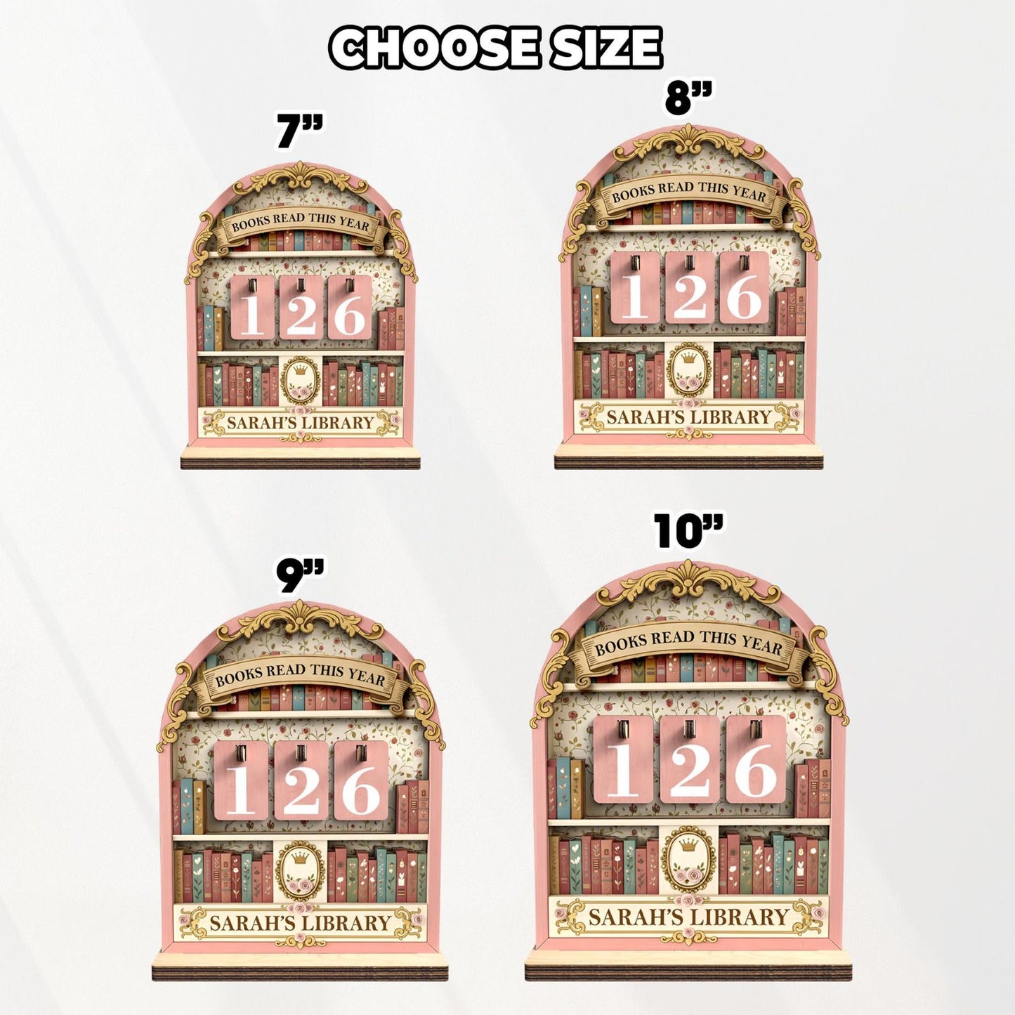 Vintage Book Read Tracker, Personalized Book Lover Gift, Reading Tracker, Books Read This Year Counter, Reading Lover Gift, Library Decor