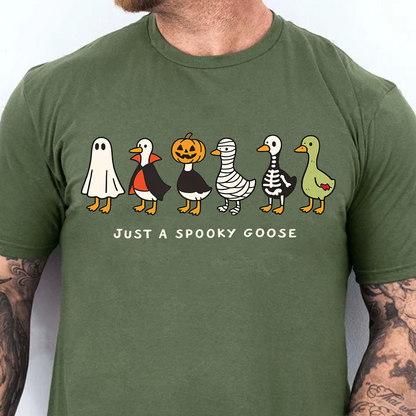 Just A Spooky Goose Dark Shirt, Halloween Funny Goose Tee, Halloween Gift For Men & Women 685700