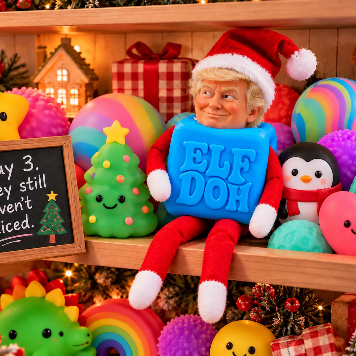 ElfDoh Squishy Elf Costume, 3D Printed Christmas Elf Outfit, Funny Trump Squishy Elf Accessory 686685 WFD