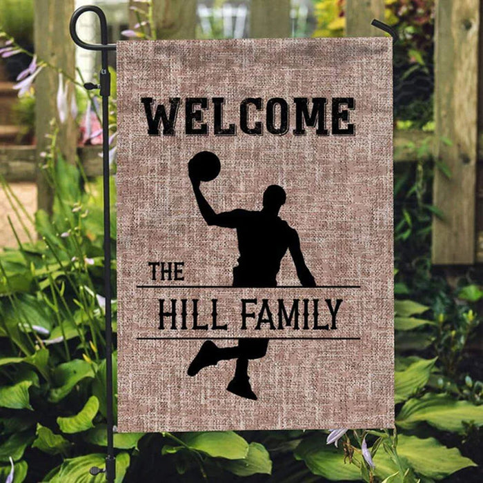 Welcome To The Sport Players House Baseball Personalized Custom Garden Flag