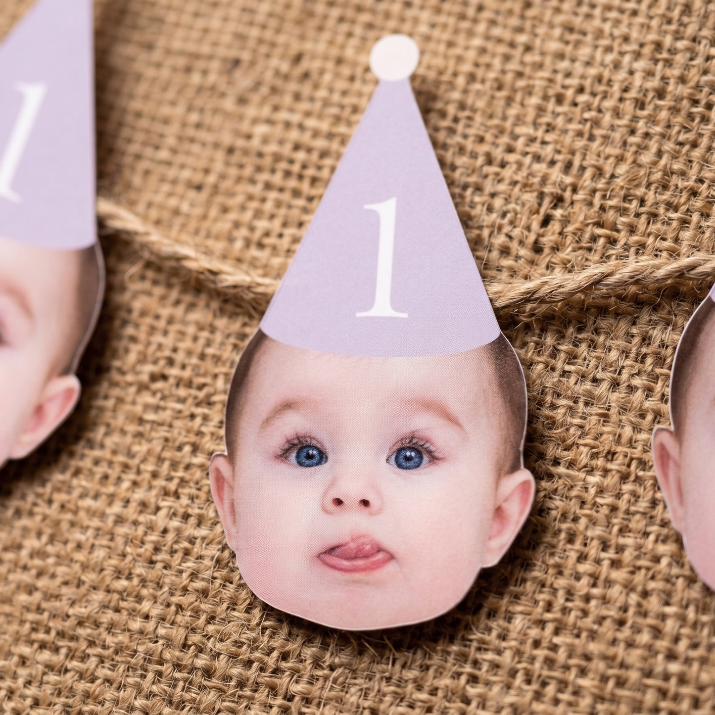 Custom Face Photo Birthday Banner - Personalized Bunting For Baby Party Decorations 685594