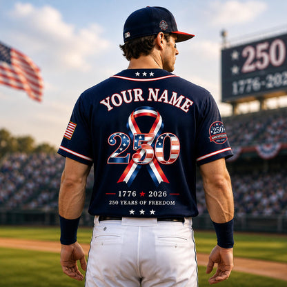 USA 250th Anniversary Baseball Jersey, Personalized 250 Years Of Freedom Shirt, Patriotic 4th Of July Gift 685208