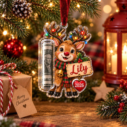 Personalized Christmas Acrylic Money Holder Ornament, Custom Christmas Tree Keepsake 686510 WFD