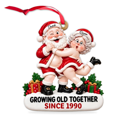 Personalized Growing Old Together Acrylic Ornament, Funny Christmas Gift For Couple 686514