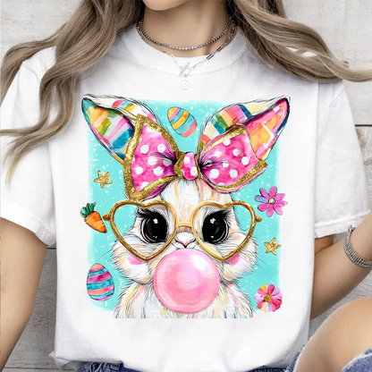 Easter Bunny - Bunny Blowing Bubblegum Bright Shirt | Easter Day T-Shirt 684446