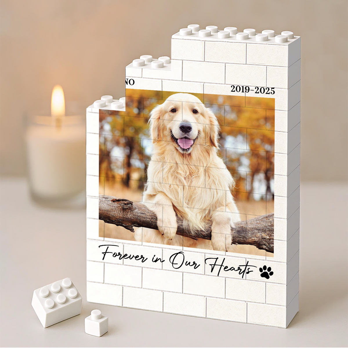 Custom Pet Photo Memorial Building Blocks, Personalized Pet Loss Gift 685999