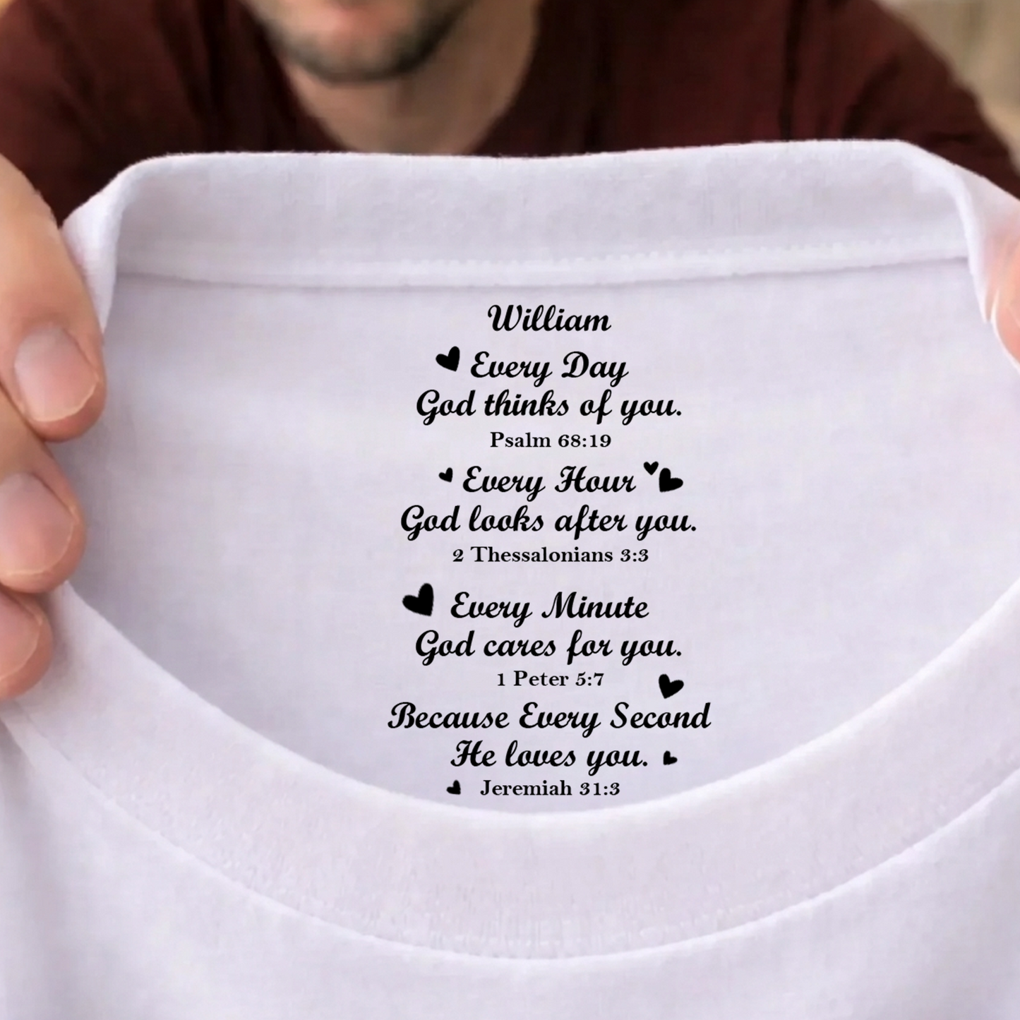 Custom Inside Neck Print Christian Shirt, Personalized Faith Shirt Gift For Family 684673