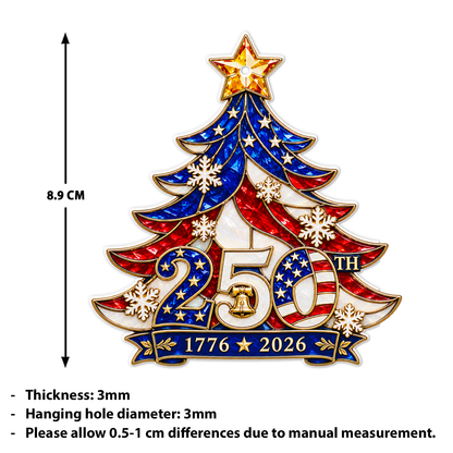 America 250th Anniversary Acrylic Ornament, 1776-2026 Patriotic Christmas Tree Decor 685934