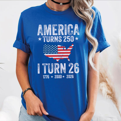 Custom America Turns 250 | USA 250th Anniversary Shirt | 4th Of July Shirts | Semiquincentennial Milestones 685203
