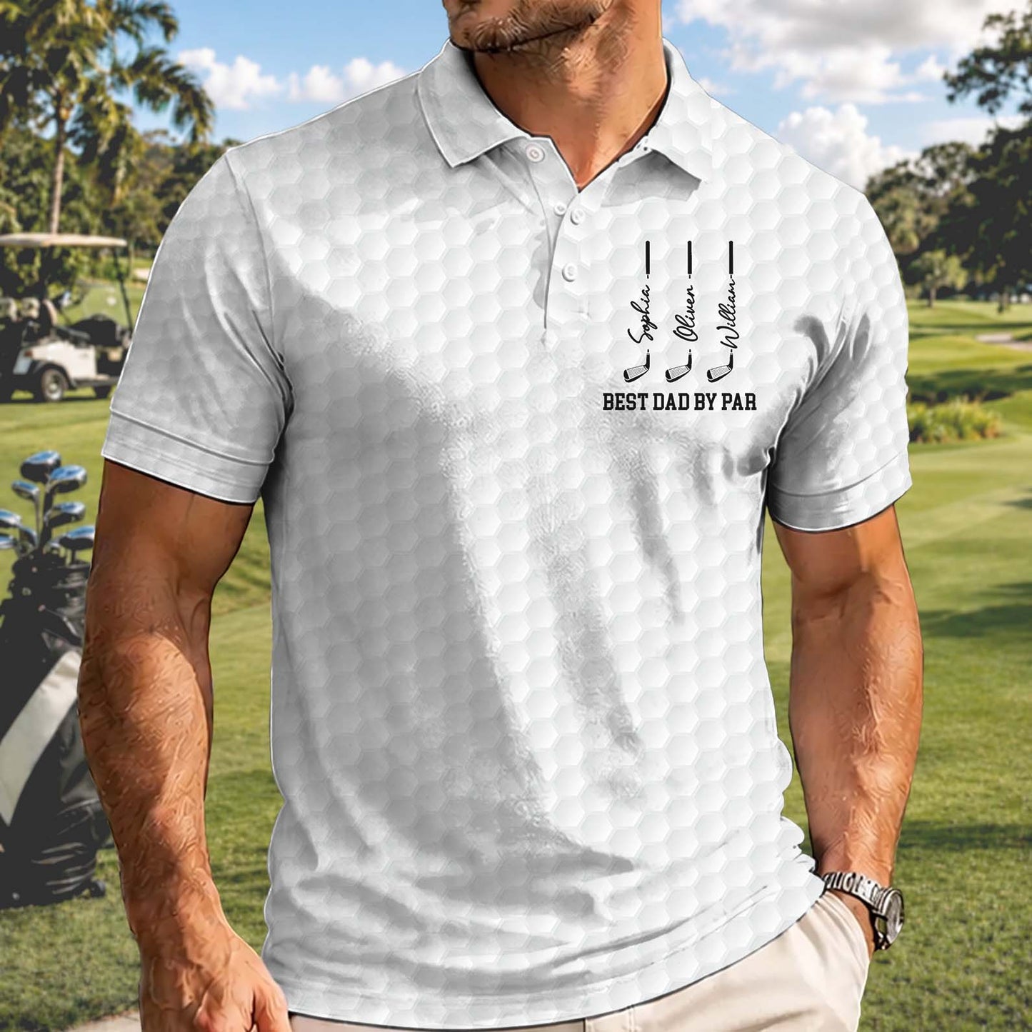 Personalized Best Dad By Par Polo Shirt | Personalized Father's Day Polo | Custom Name Golf Gift For Dad 685043