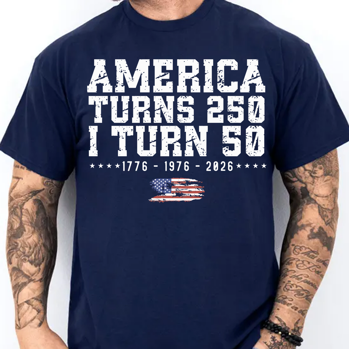 America Turns 250 I Turn 50 Shirt, Personalized Independence Day Tee, Patriotic 250th Anniversary Shirt 685118