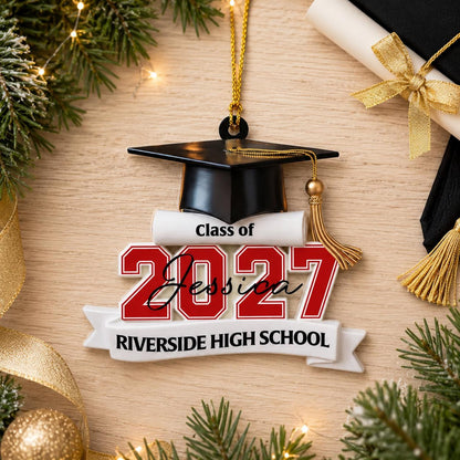 Personalized Class Of 2027 Acrylic Ornament, Custom Christmas Gift For Senior 686365 WFD