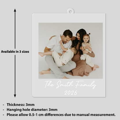 Custom Family Photo Portrait Acrylic Ornament, Personalized Christmas Keepsake Gift 686449