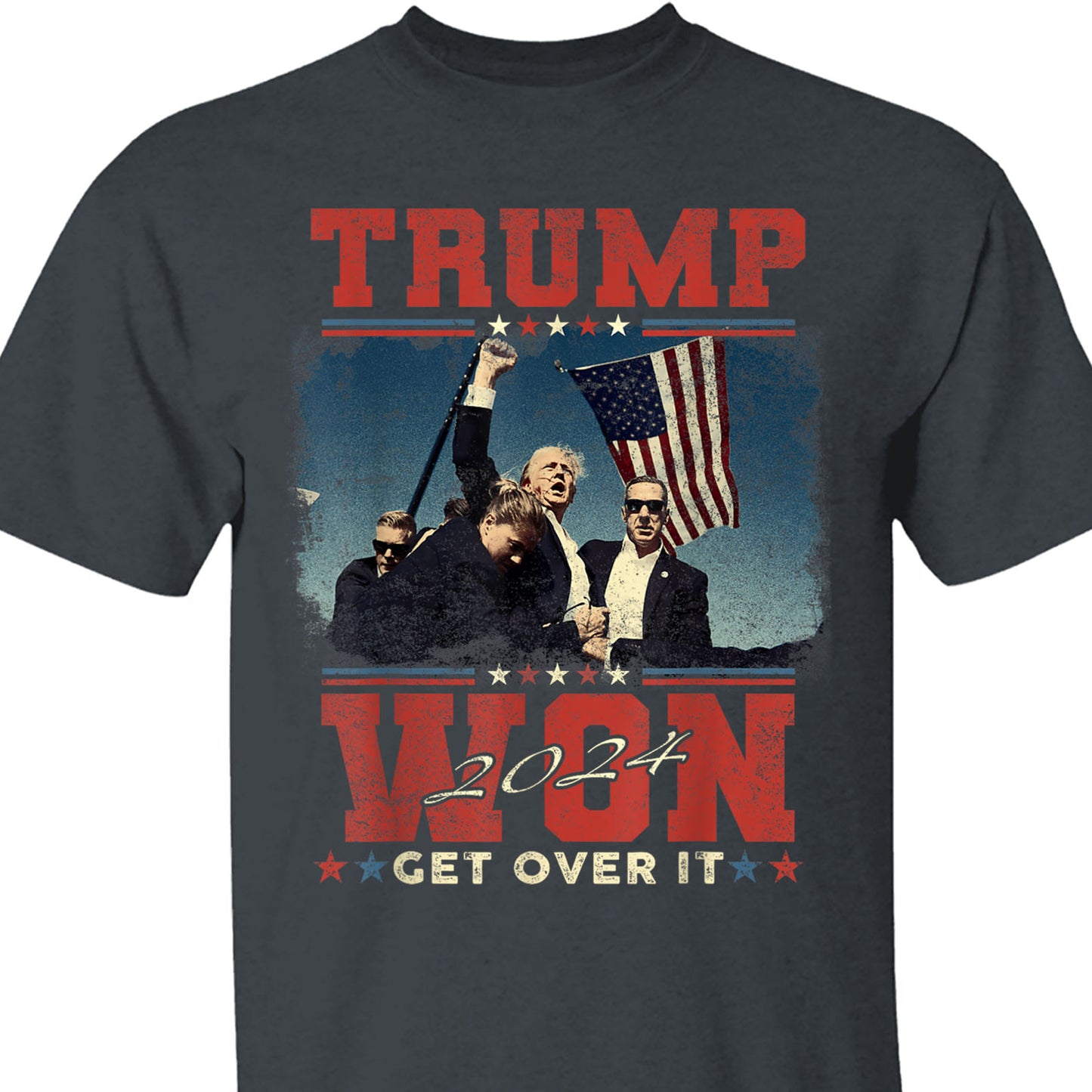 Trump Won Get Over It, Trump Victory Shirt, Celebrate the Win Election 47th Shirt Dark T1706 - GOP